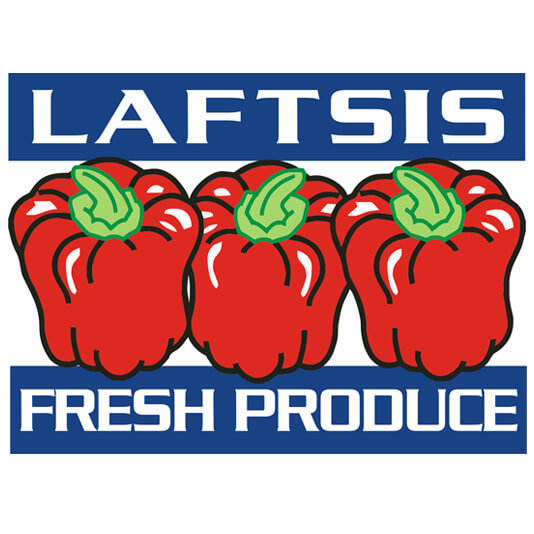 JCM Cool Rooms Adelaide - Gallery page, Laftsis Fresh Produce logo.